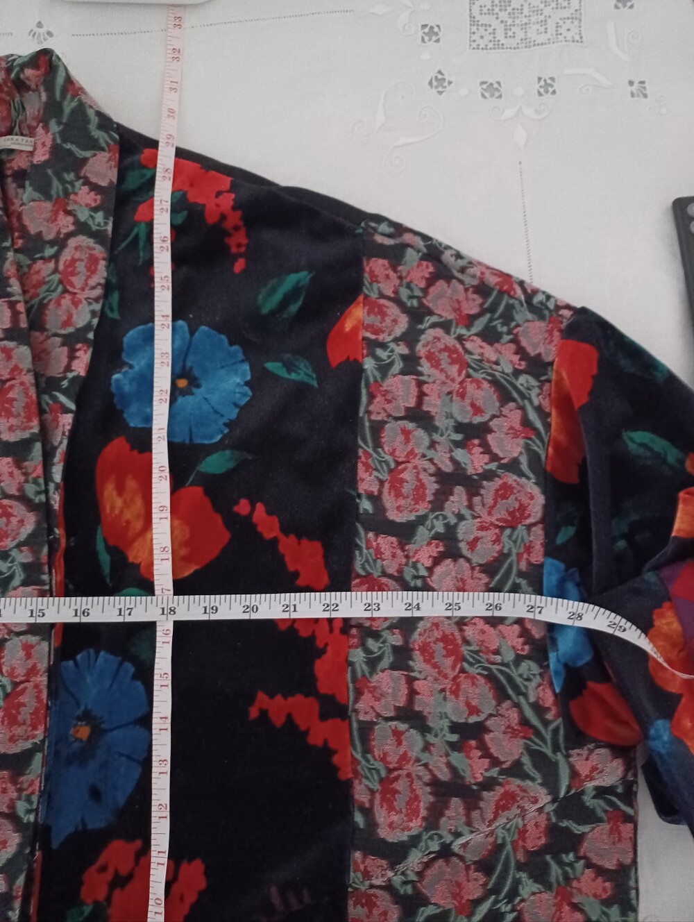 Zara Oversized Patchwork Kimono Jacket- Velvet & Faux Fur- Size M - Picture 5 of 7